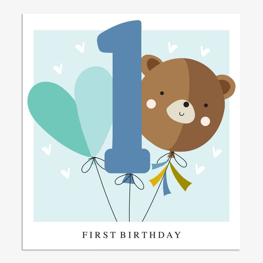 SML010-Think of Me-First Birthday Blue-Card-Smile
