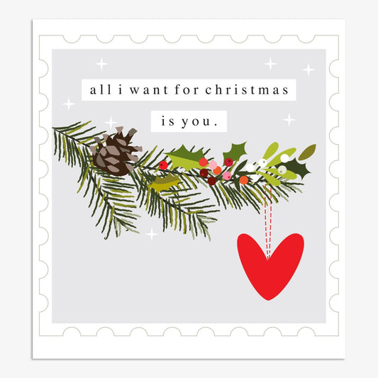 YLX004-Think of Me-All I Want For Christmas Is You-Xmas Card-Yule