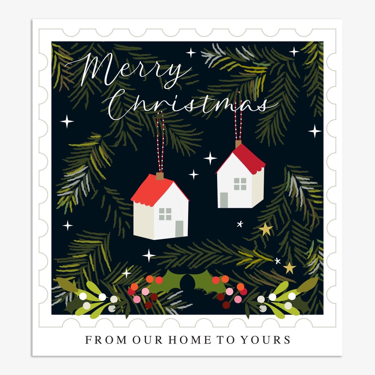 YLX008-Think of Me-From Our Home To Yours-Xmas Card-Yule