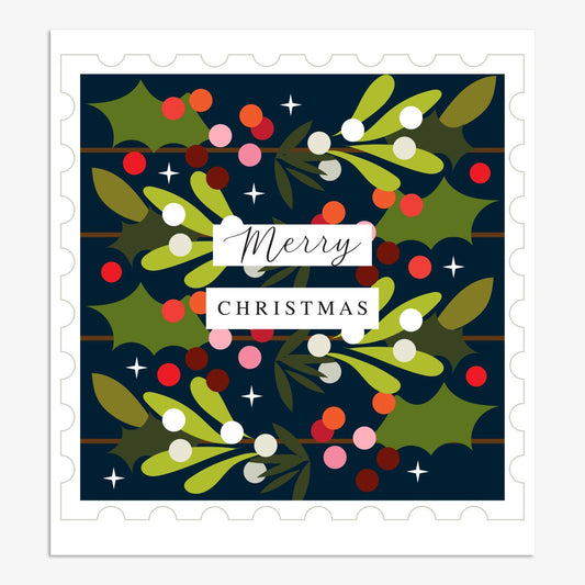YLX009-Think of Me-Merry Christmas Berries-Xmas Card-Yule