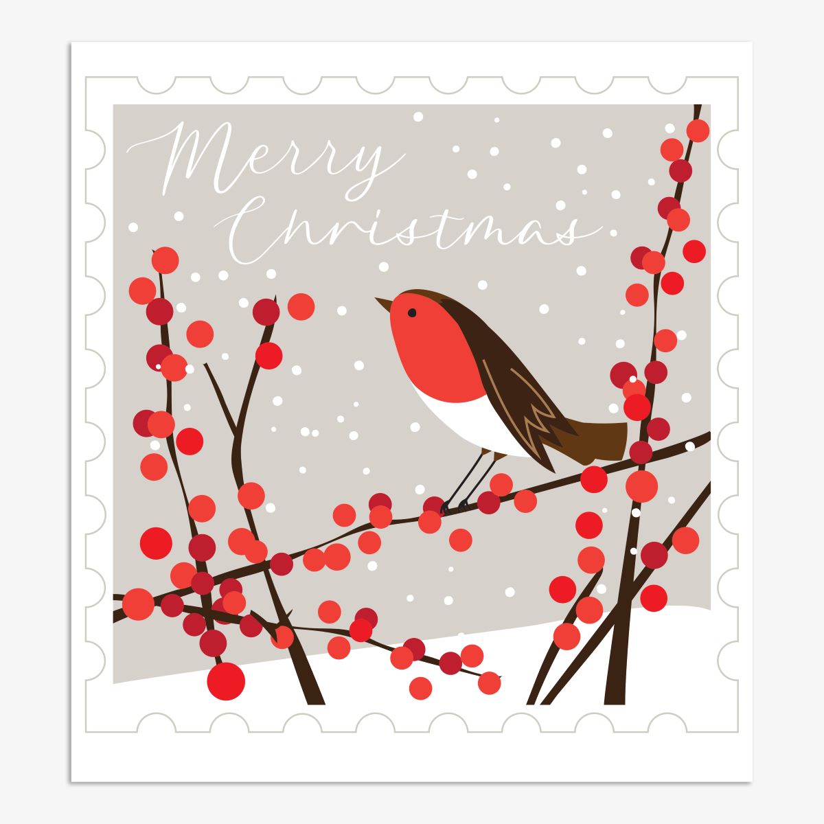 YLX010-Think of Me-Merry Christmas Robin-Xmas Card-Yule