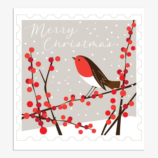 YLX010-Think of Me-Merry Christmas Robin-Xmas Card-Yule