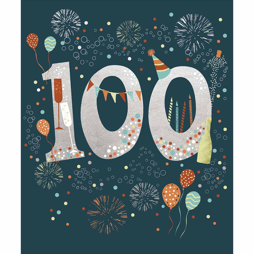 627323-Woodmansterne-P Cardsngl C.Sty 100Bthma 100Th Birthday-Card-Lisa Hunt