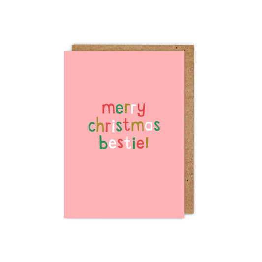 XW003-Zoe Spry-Merry Christmas Bestie-Xmas Card-A Little Word