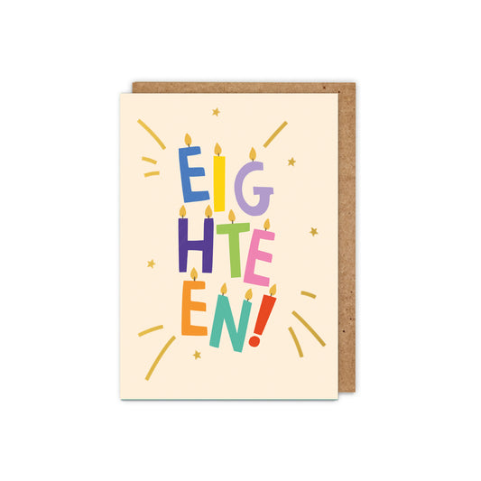ZSB18F-Zoe Spry-Eighteen Letter Candles-Card-Letter Milestones