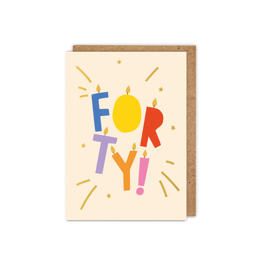 ZSB40F-Zoe Spry-Forty Letter Candles-Card-Letter Milestones