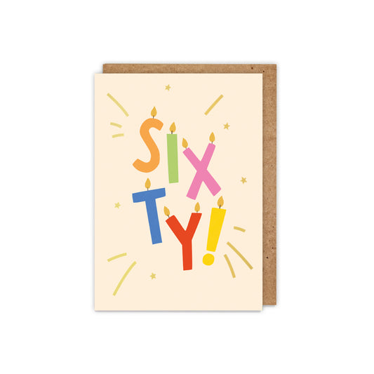 ZSB60F-Zoe Spry-Sixty Letter Candles-Card-Letter Milestones