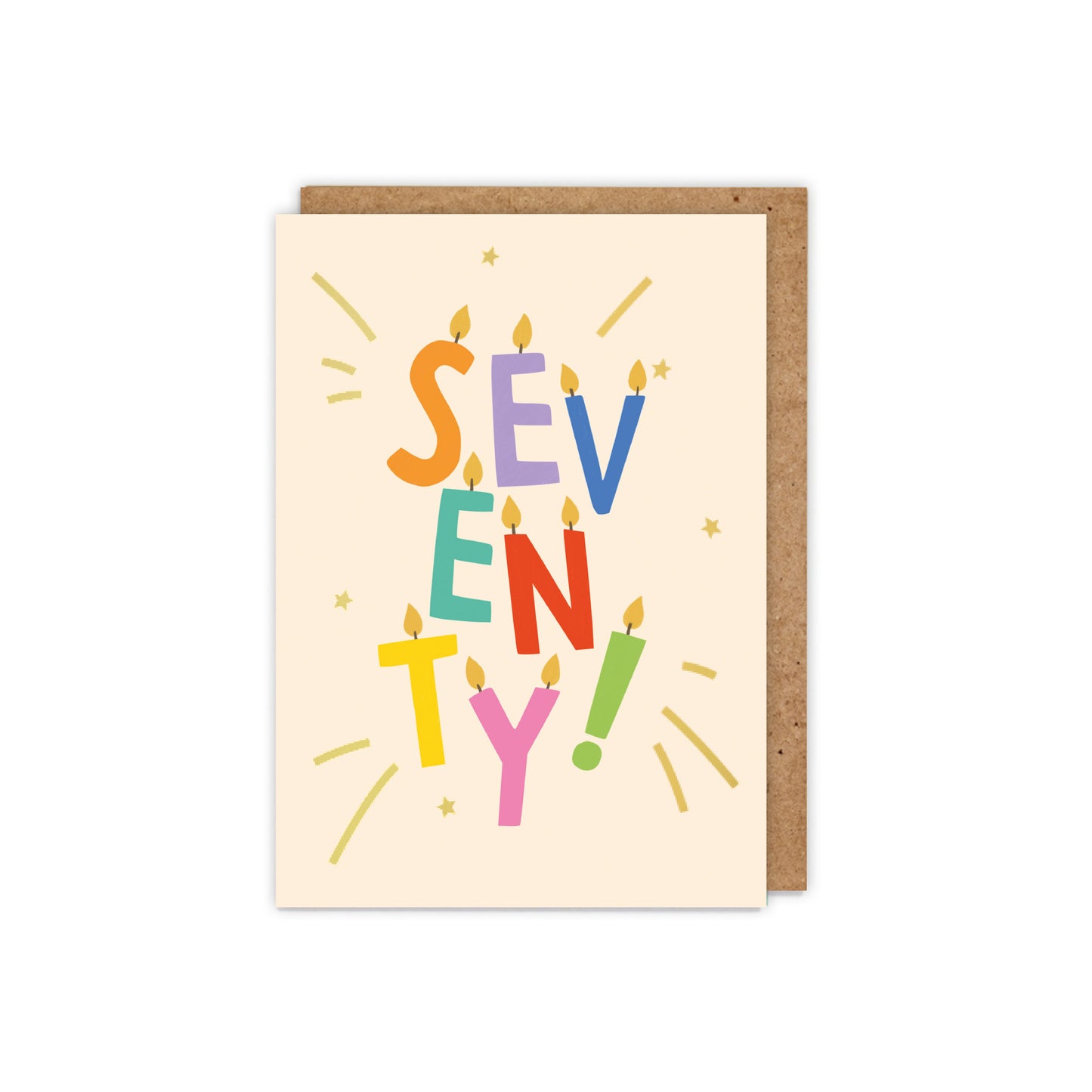 ZSB70F-Zoe Spry-Seventy Letter Candles-Card-Letter Milestones
