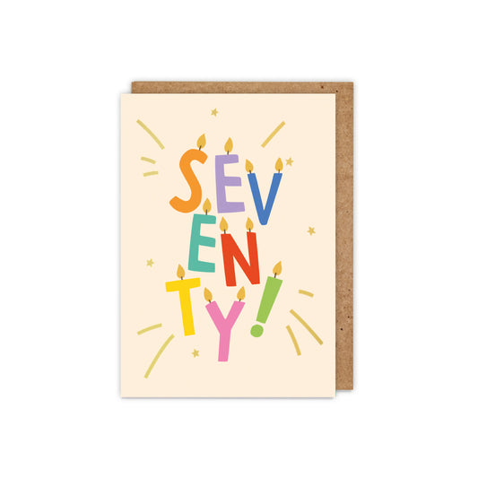 ZSB70F-Zoe Spry-Seventy Letter Candles-Card-Letter Milestones