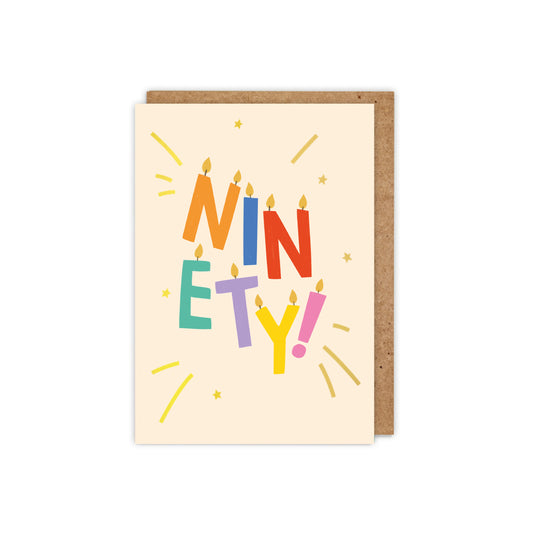 ZSB90F-Zoe Spry-Ninety Letter Candles-Card-Letter Milestones