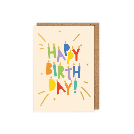 ZSBCF-Zoe Spry-Happy Birthday Letter Candles-Card-Letter Milestones