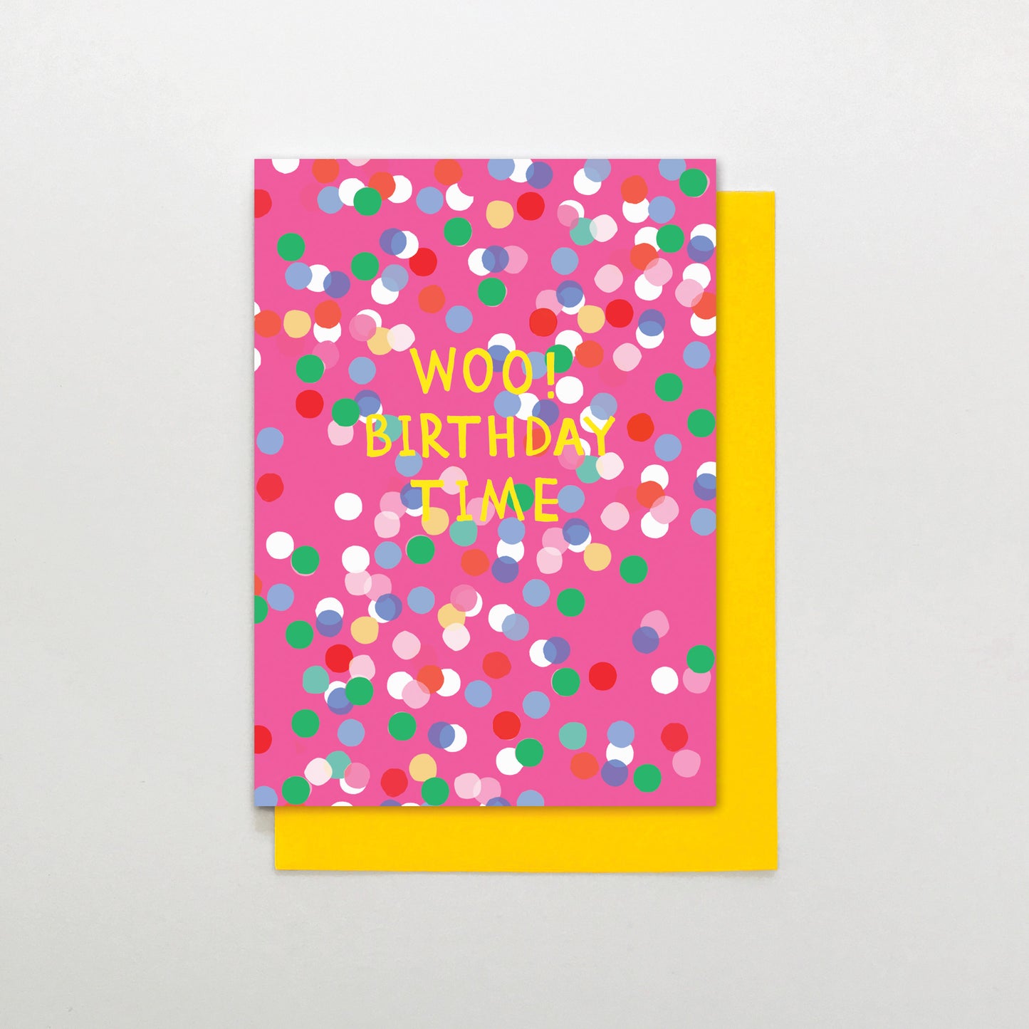 LE010-Stop The Clock-Card- Woo Birthday Confetti-Card-Pink Lemon