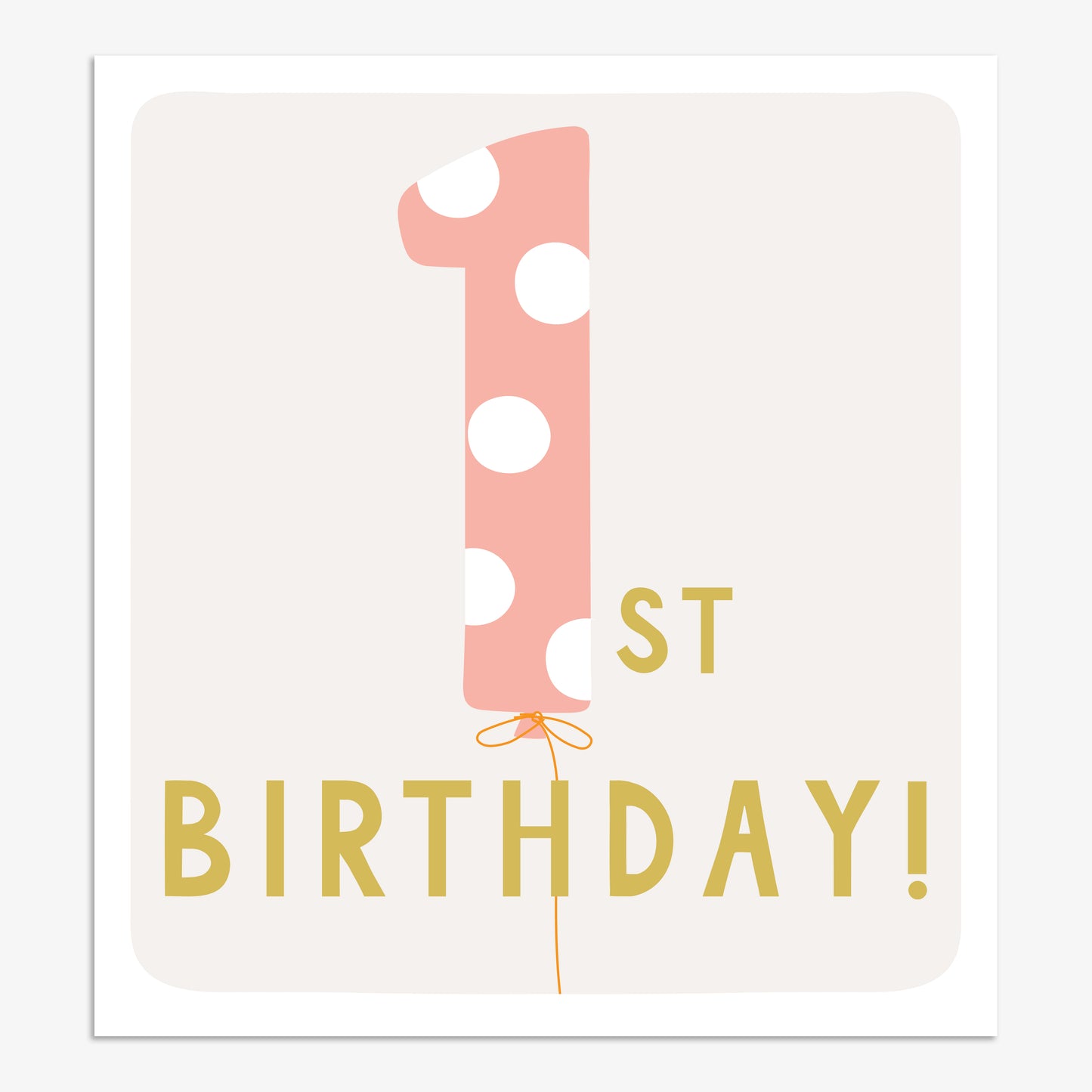 FIZ134-Think of Me-1St Birthday Pink-Card-Fizz