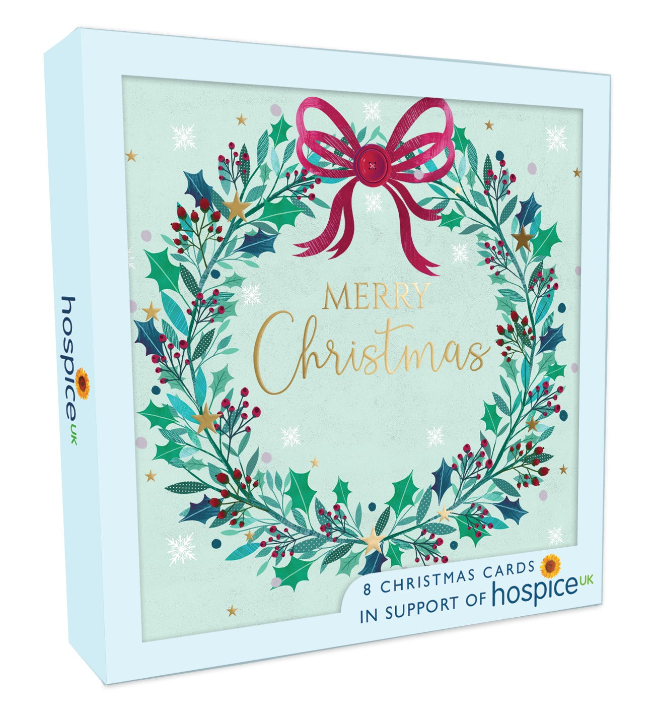 XSA006-Second Nature-Merry Christmas 8Pk Single Design-Xmas Card Pack-Hospice Uk
