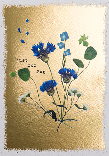 ERE02K-Meraki-Wild Floral Blue-Card-Pressed Flowers