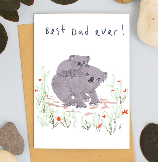 1101-Jo Clark Design-Best Dad Ever Koala-Card-