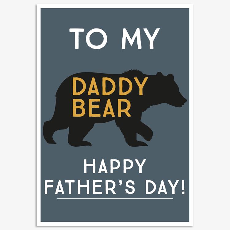 FHO026-Think of Me-Daddy Bear-Card-