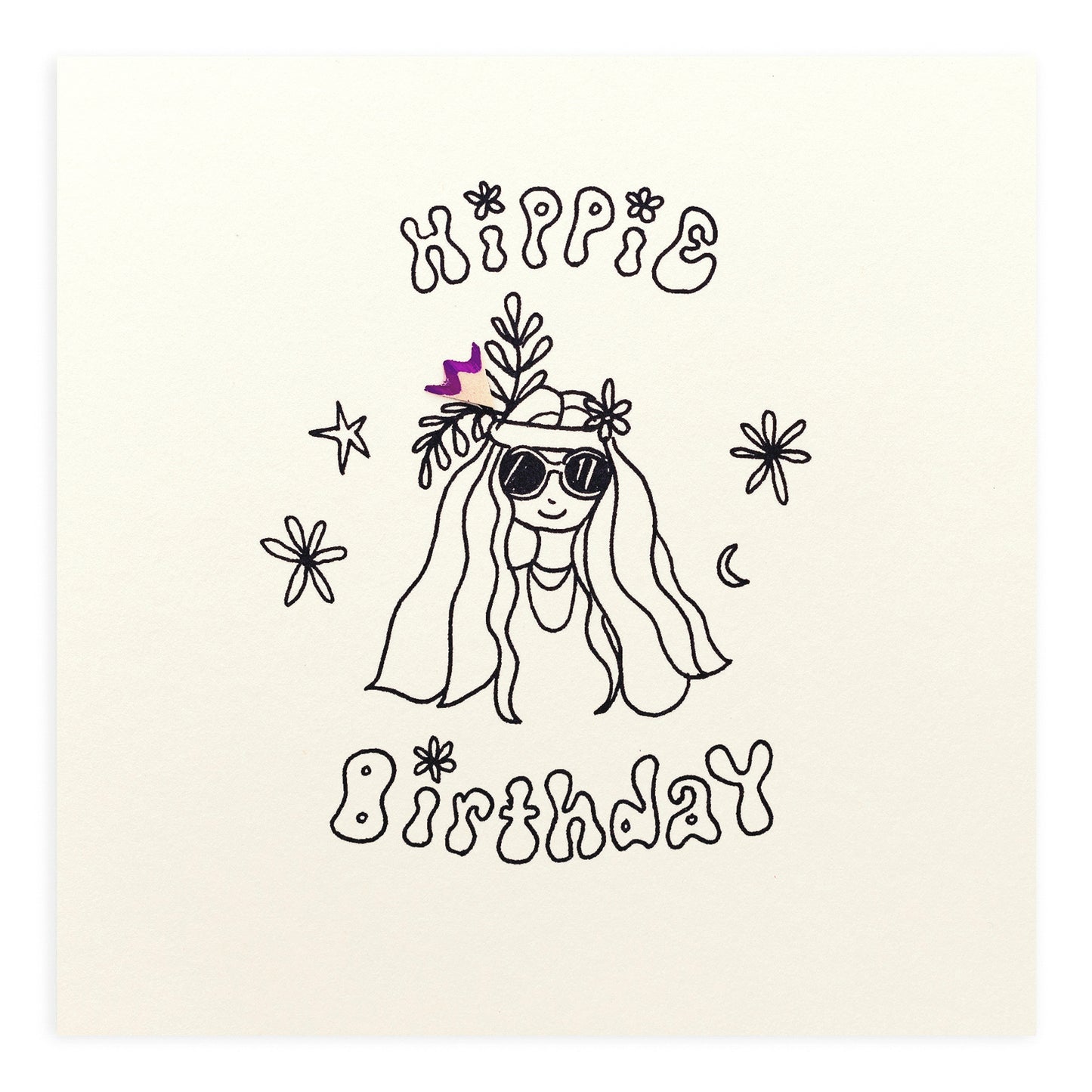 (217)PSC-BHP-Ruth Jackson-Hippie Birthday-Card-