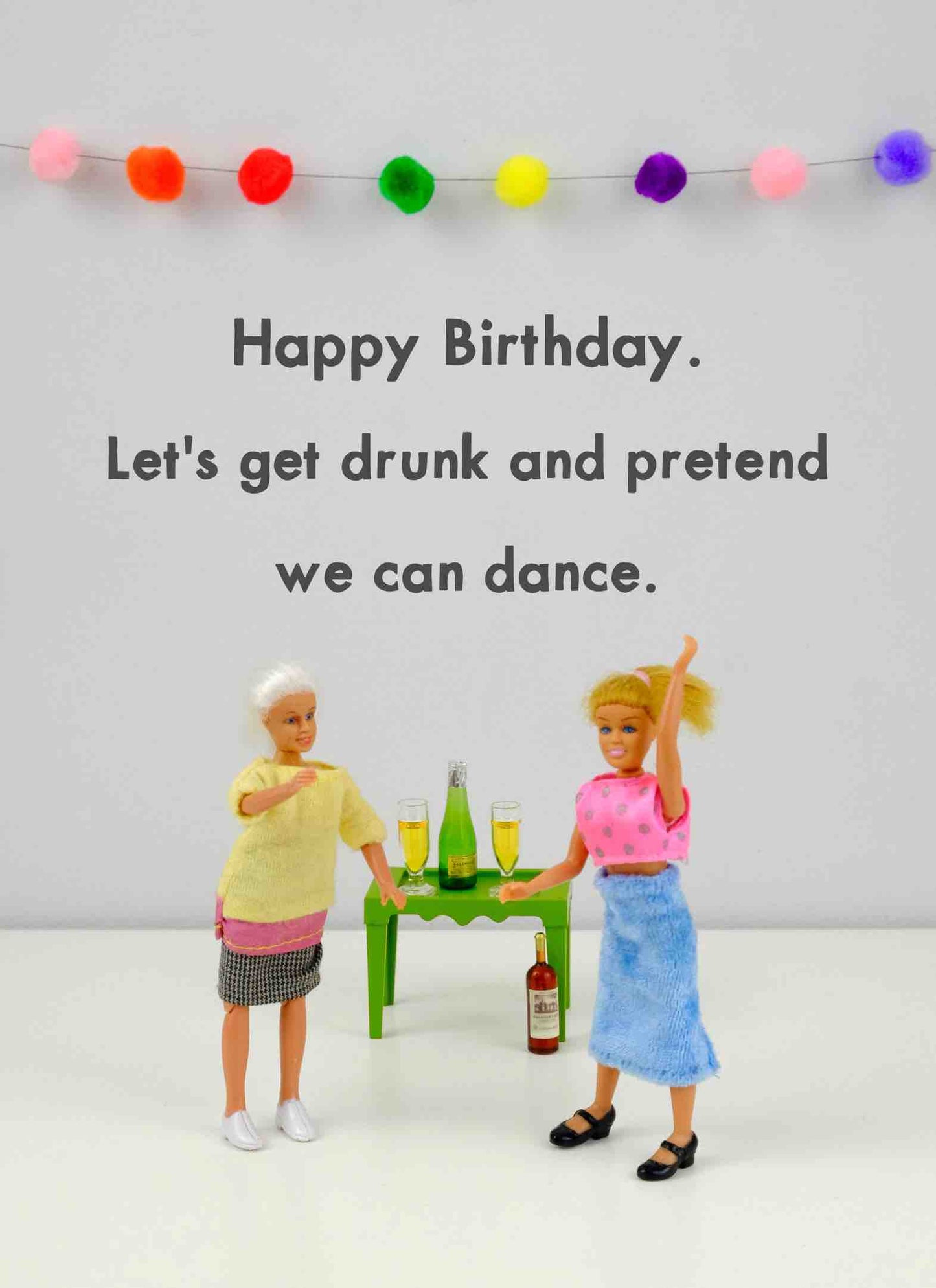 JJB010 Bold & Bright Card Birthday Drunk Dance