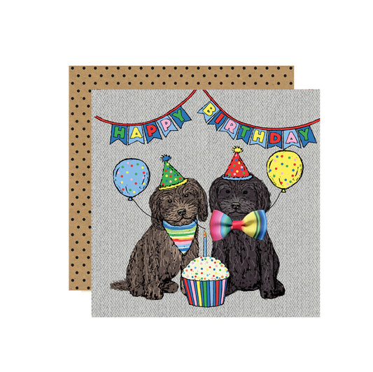 FE018-Apple & Clover-Happy Birthday Cockapoo Pair-Card-Fiesta