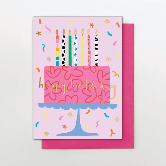 SU011-Stop The Clock-Flower Birthday Cake-Card-Super Duper