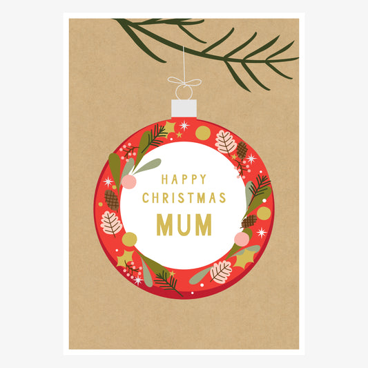 HJX002-Think of Me-Mum & Dad-Xmas Card-Holly Jolly