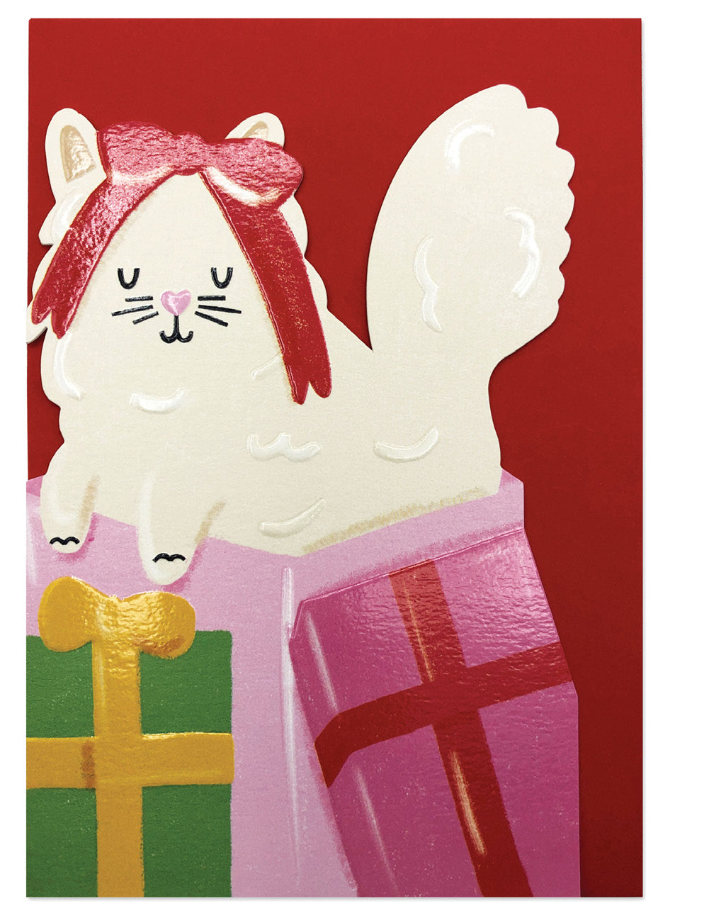 PAW017-Raspberry Blossom-Xmas Card-Pawsome