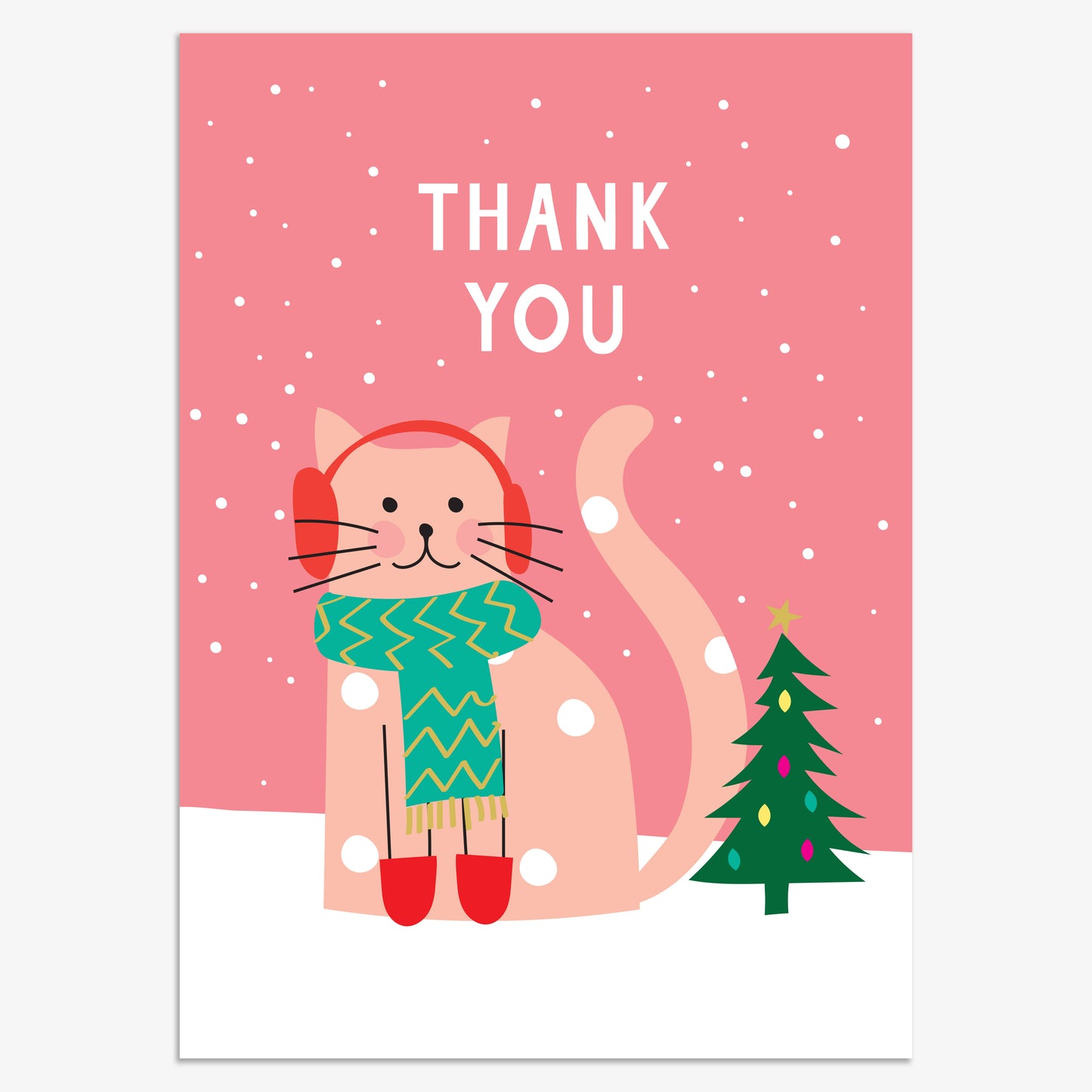 CPX114-Think of Me-Thank You Kitten 8Pck-Xmas Card Pack-Christmas Thank You Packs