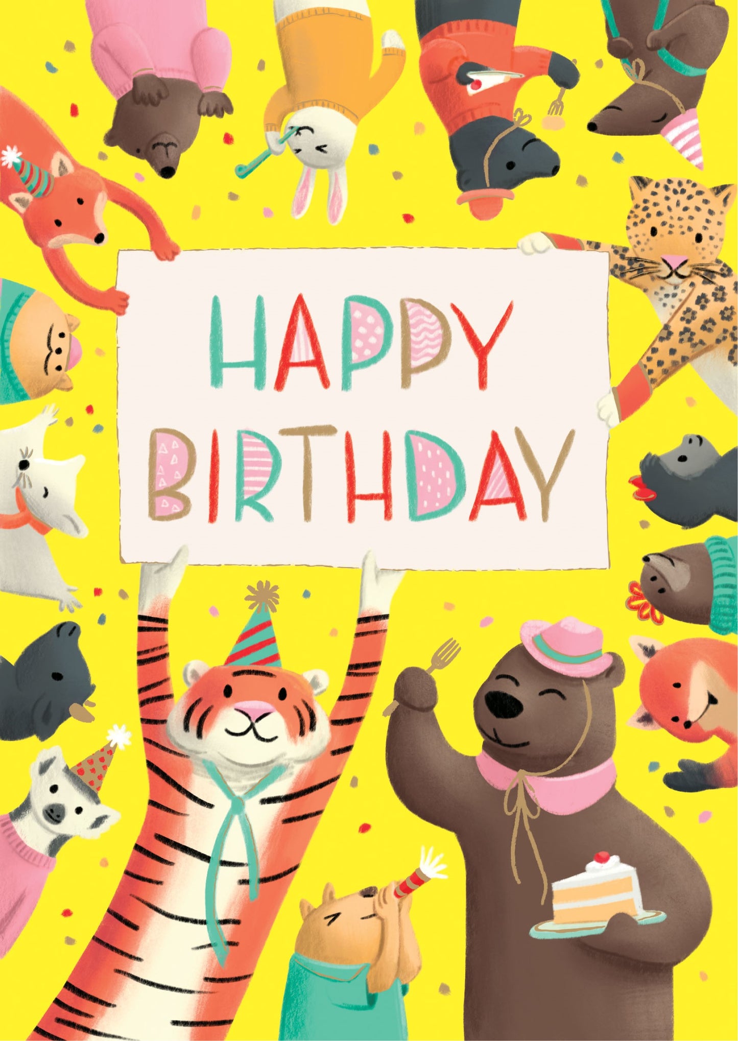 GC2384-Roger La B-Party Animals Greeting Card-Card-Standard Birthday