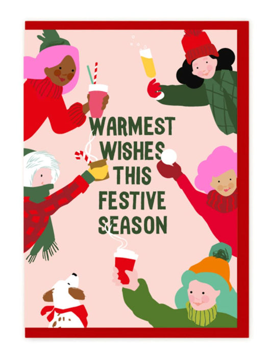 BP006-Noi-Warmest Wishes This Festive Season-Xmas Card-Christmas Cards
