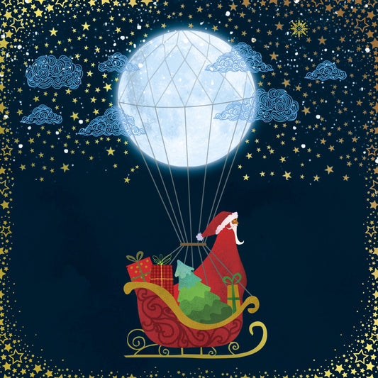 9653500019-Editor Groupe-Santa Sleigh-Xmas Card-Sno