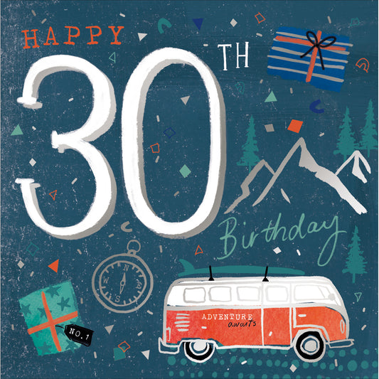 600159-Woodmansterne-P Cardsngl Royal 30Bthmal 30 Birthday-Card-