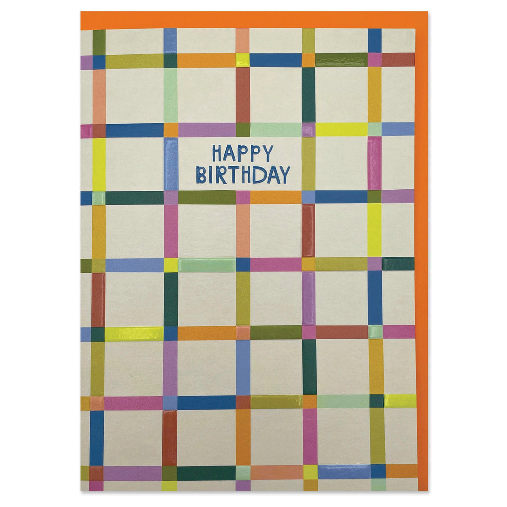 HPS001-Raspberry Blossom-Happy Birthday Modern Check-Card-Happiness