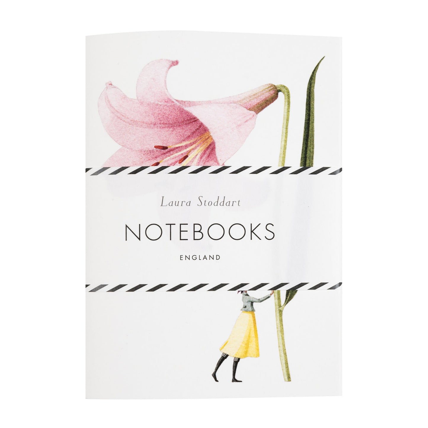 IBP003-Laura Stoddart-Pink Flowers-In Bloom-A6 Notebook pk 2 48 pages 1 Ruled 1 pain