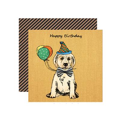 KM001-Apple & Clover-Happy Birthday Labrador-Card-Keen As Mustard