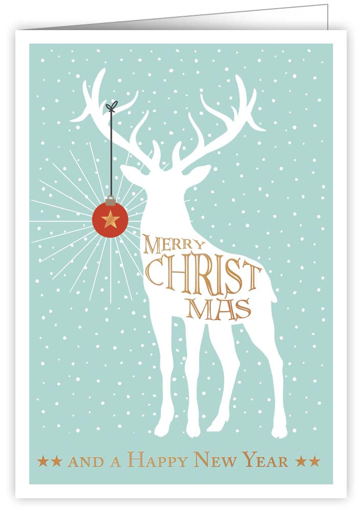 2732-Quire-Stag With Ornament-Xmas Card-Reverso