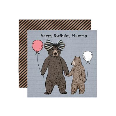 SA019-Apple & Clover-Happy Birthday Mummy Bear-Card-Stripes Ahoy