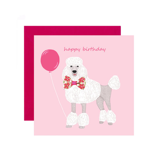 BL003-Apple & Clover-Happy Birthday White Poodle-Card-Blossom