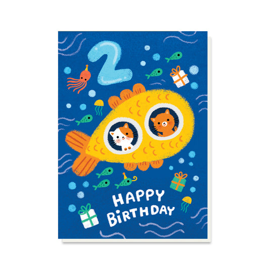 GRACE002-Stormy Knight-2Nd Birthday Submarine-Card-