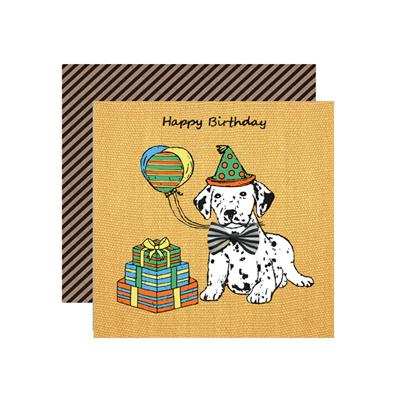 KM002-Apple & Clover-Happy Birthday Dalmatian-Card-Keen As Mustard