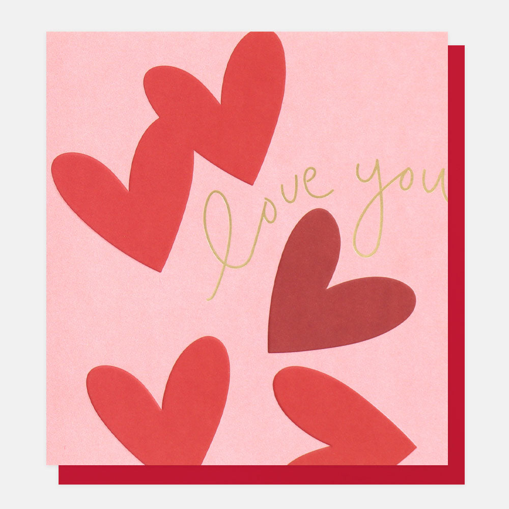 LUV004-Caroline G-Love You Hearts On Pink-Card-Valentines Day