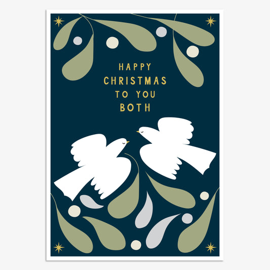 HJX008-Think of Me-To You Both-Xmas Card-Holly Jolly