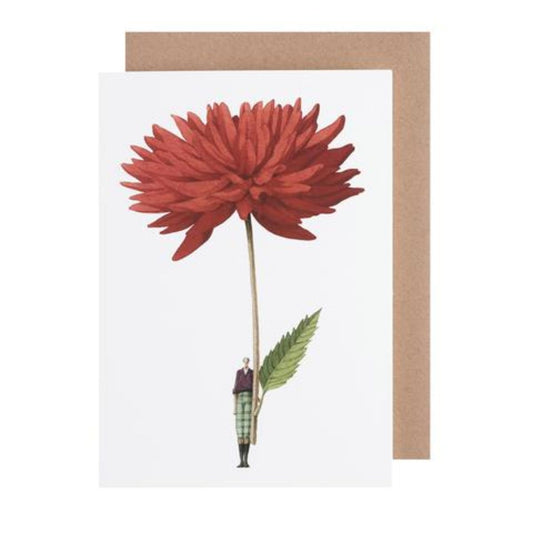 GC020-Laura Stoddart-Dahlia Red-Greeting Cards-Card