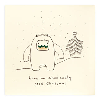 (209)PSC-CYE-Ruth Jackson-Christmas Yeti-Xmas Card-Pencil Shavings