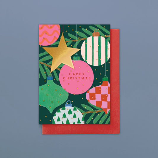 HLC048-Stop The Clock-Card Pack Of 8- Christmas Baubles-Xmas Card Pack-Happy Little Christmas Pack