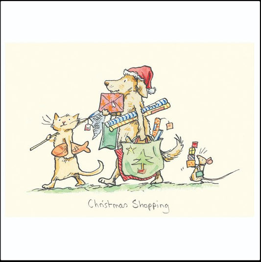 XM148-Two Bad Mice-Christmas Shopping-Xmas Card