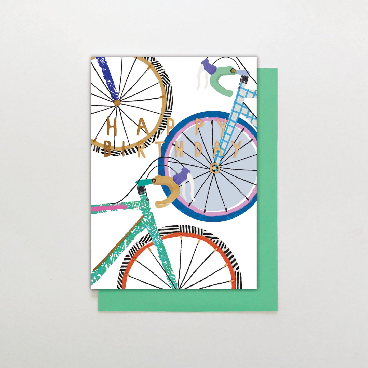 RB011-Stop The Clock-Birthday Bikes-Card-Rainbow