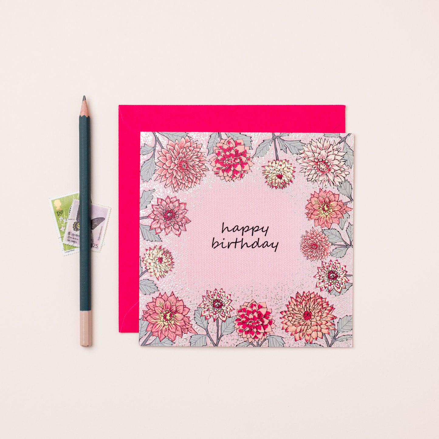 FA055-Apple & Clover-Dhalia Hb-Card-Botanicals