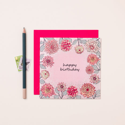 FA055-Apple & Clover-Dhalia Hb-Card-Botanicals