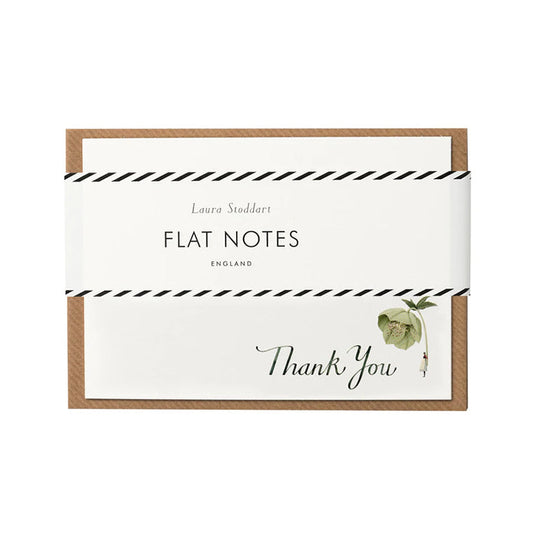 IB017B-Laura Stoddart-Green Helibore Thank You-In Bloom-A6 Flat Notes 12pk 1 Designs